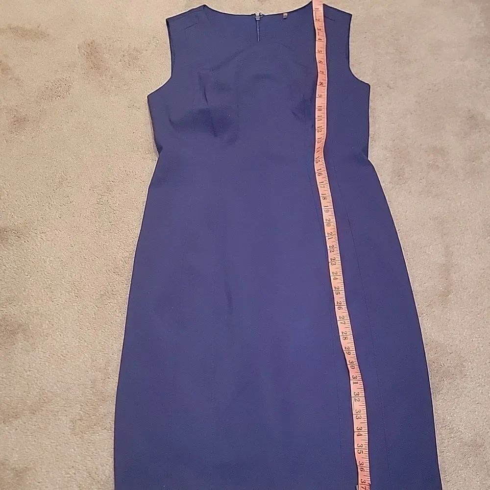 Elie Tahari Elegant Blue Sleeveless Dress Sz 8 - Picture 6 of 9